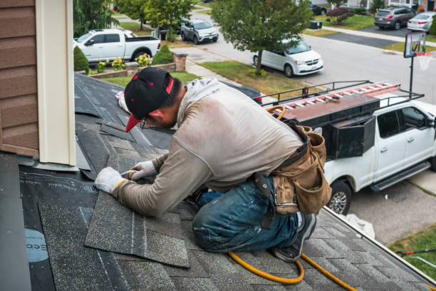 Professional Roofing technician working in Pease, MN